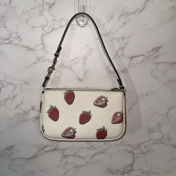 NWT Coach Nolita 19 Leather Shoulder Bag With Strawberry Print CAL25 - Picture 2 of 6